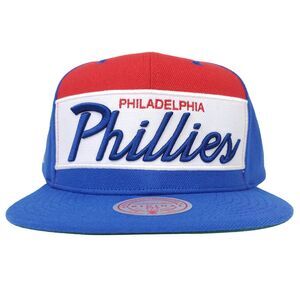 Philadelphia Phillies Mitchell & Ness MLB Snapback Hat Cap Script 3D Logo NWT‎